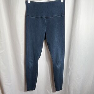 Lyssé Women's Blue High Rise Pull-On Ankle Denim Leggings Regular Size Medium